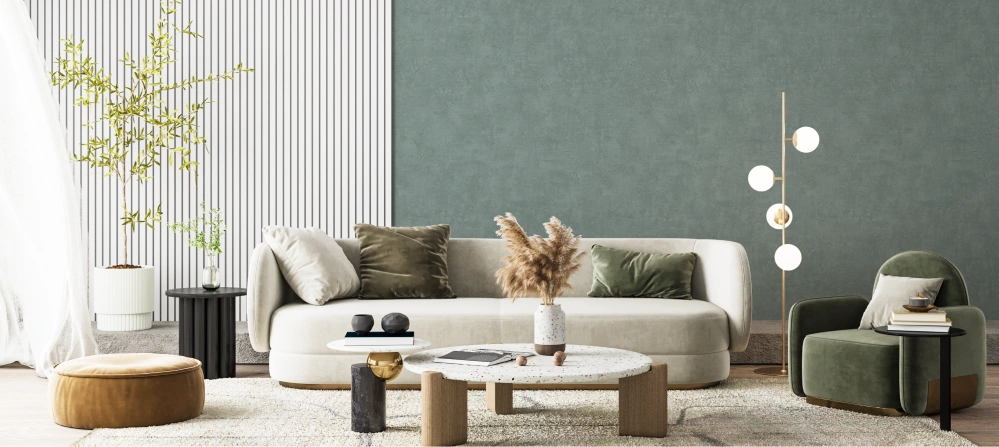 Green Minimalist Wallpaper perfect for Your Living Room